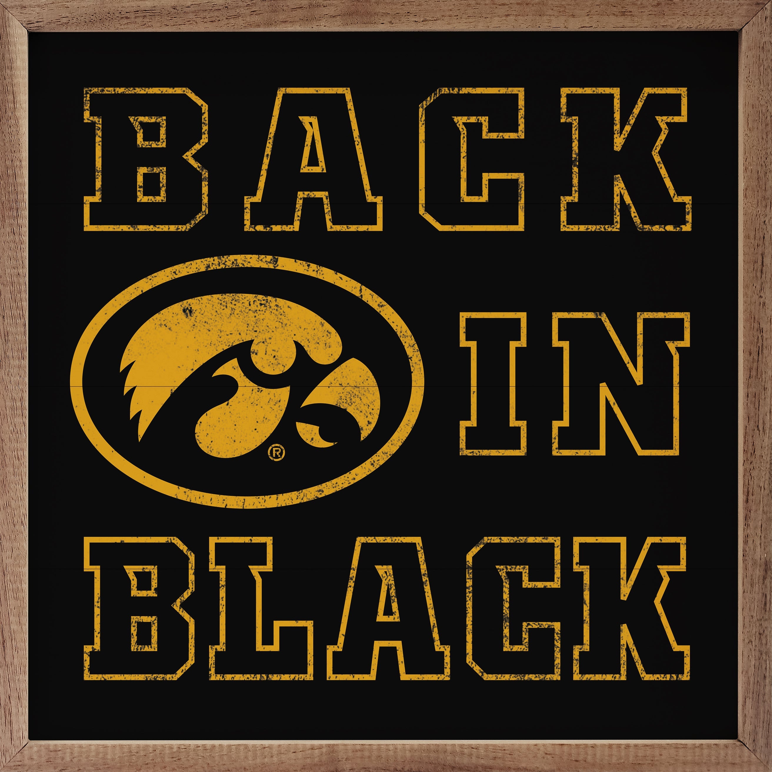 Back In Black Textured University Of Iowa