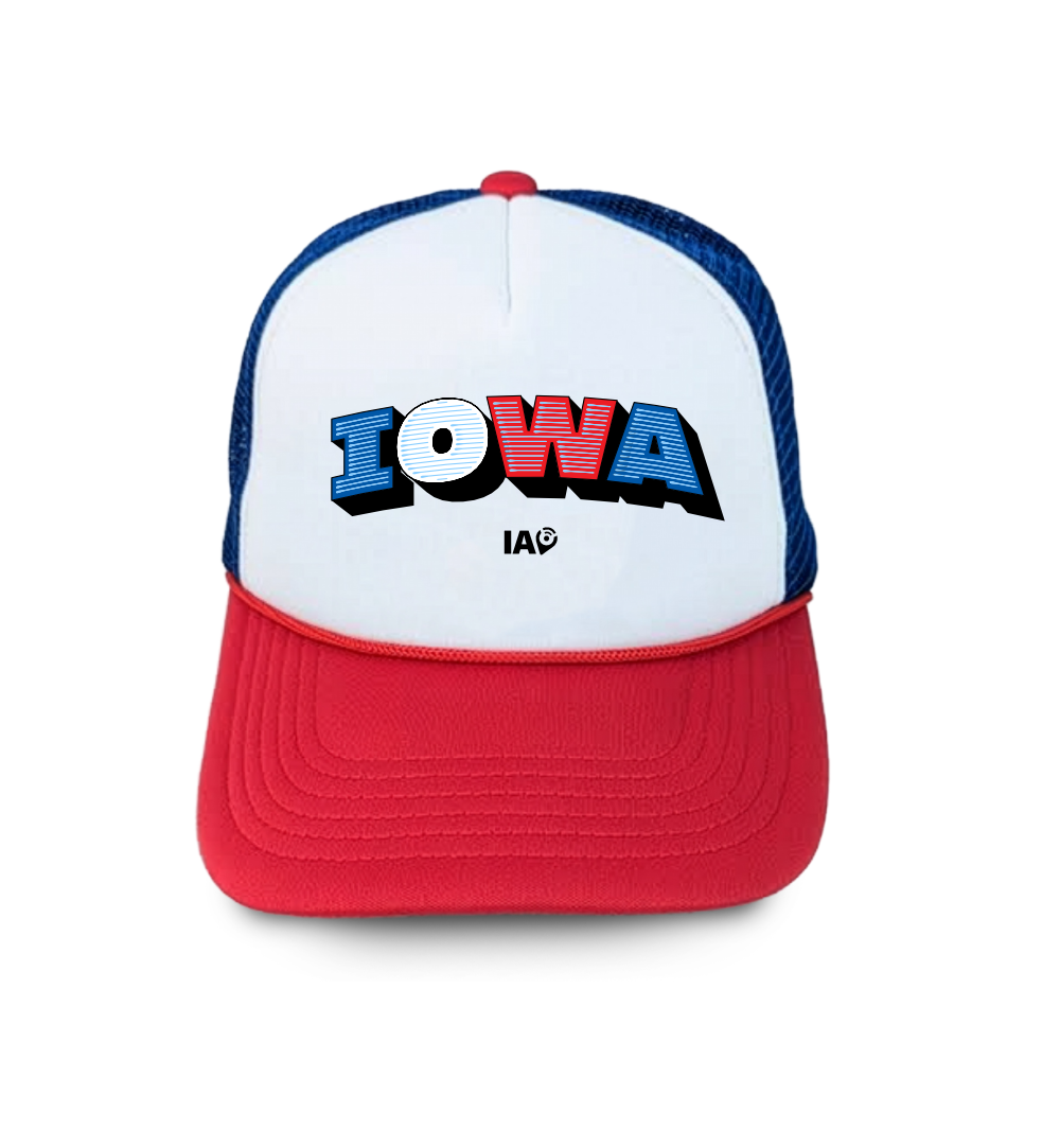 Iowa Red, White, and Blue Foamie Trucker Hat