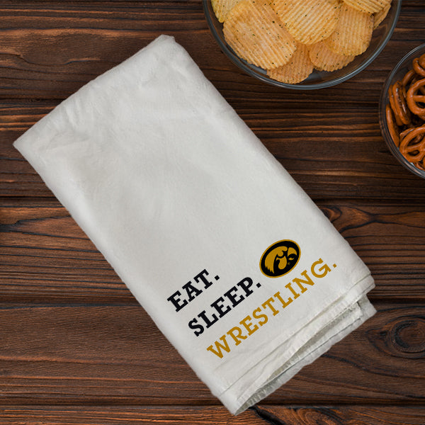 Eat Sleep Wrestling University Of Iowa Towel