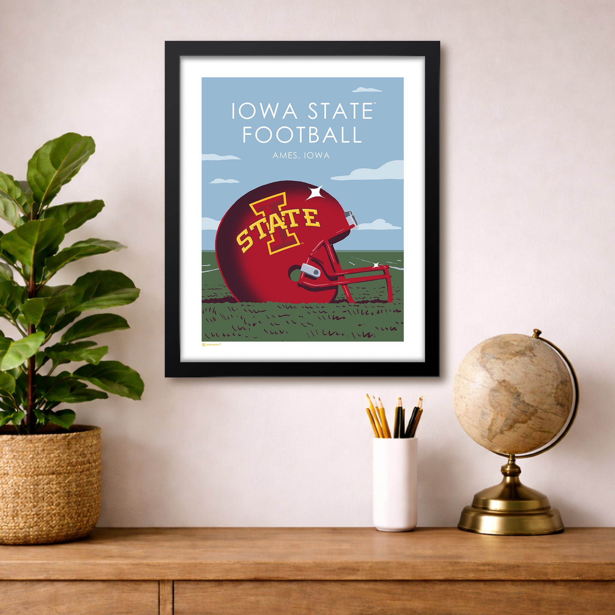 Iowa State University Football Helmet Print